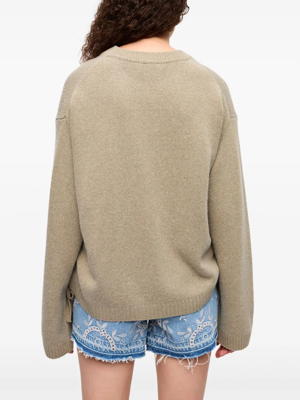 GANNI Trui met trekkoord Beige