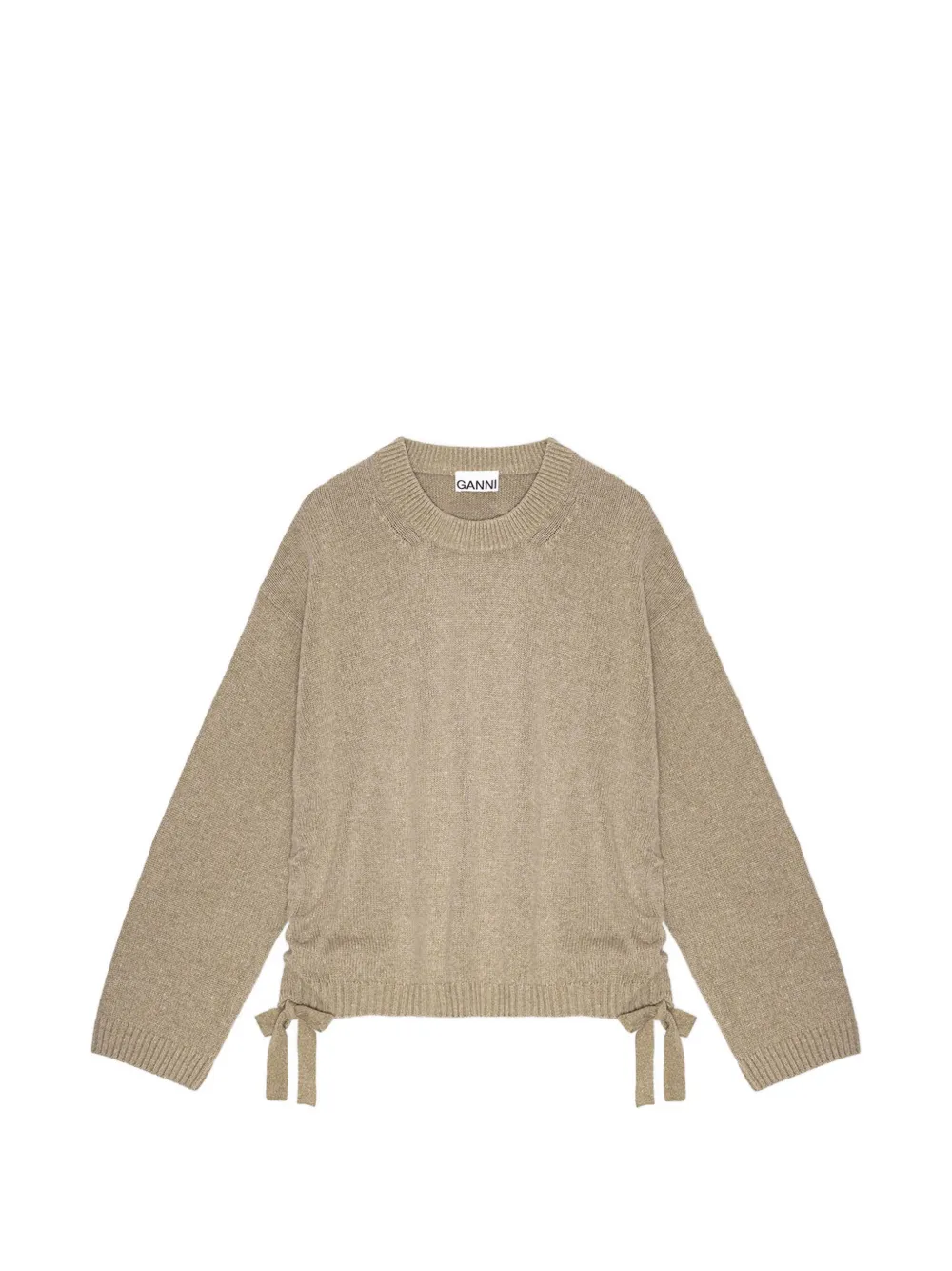 GANNI Trui met trekkoord Beige