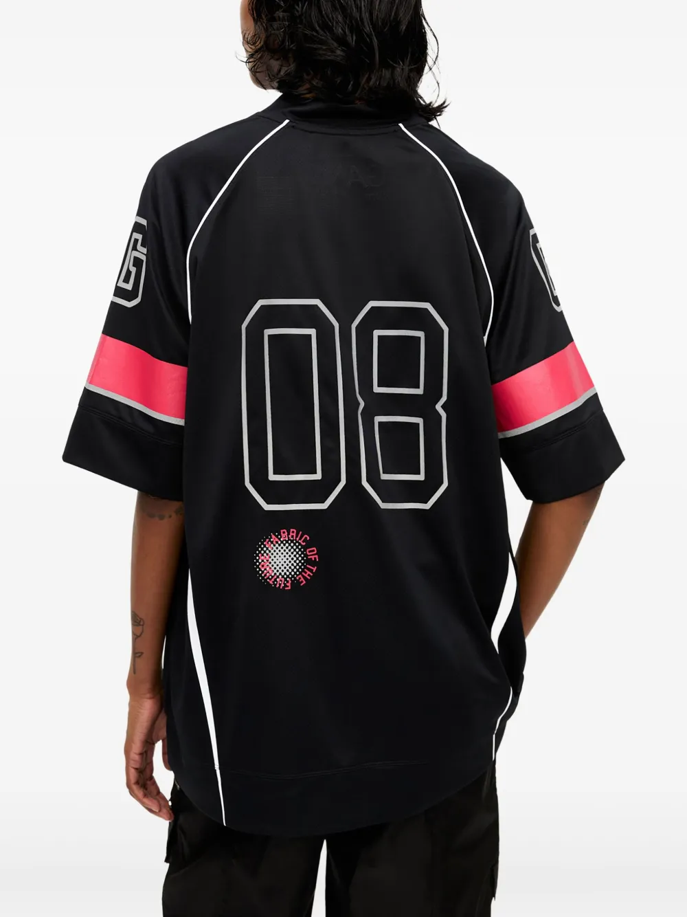 GANNI Future mesh T-shirt Zwart
