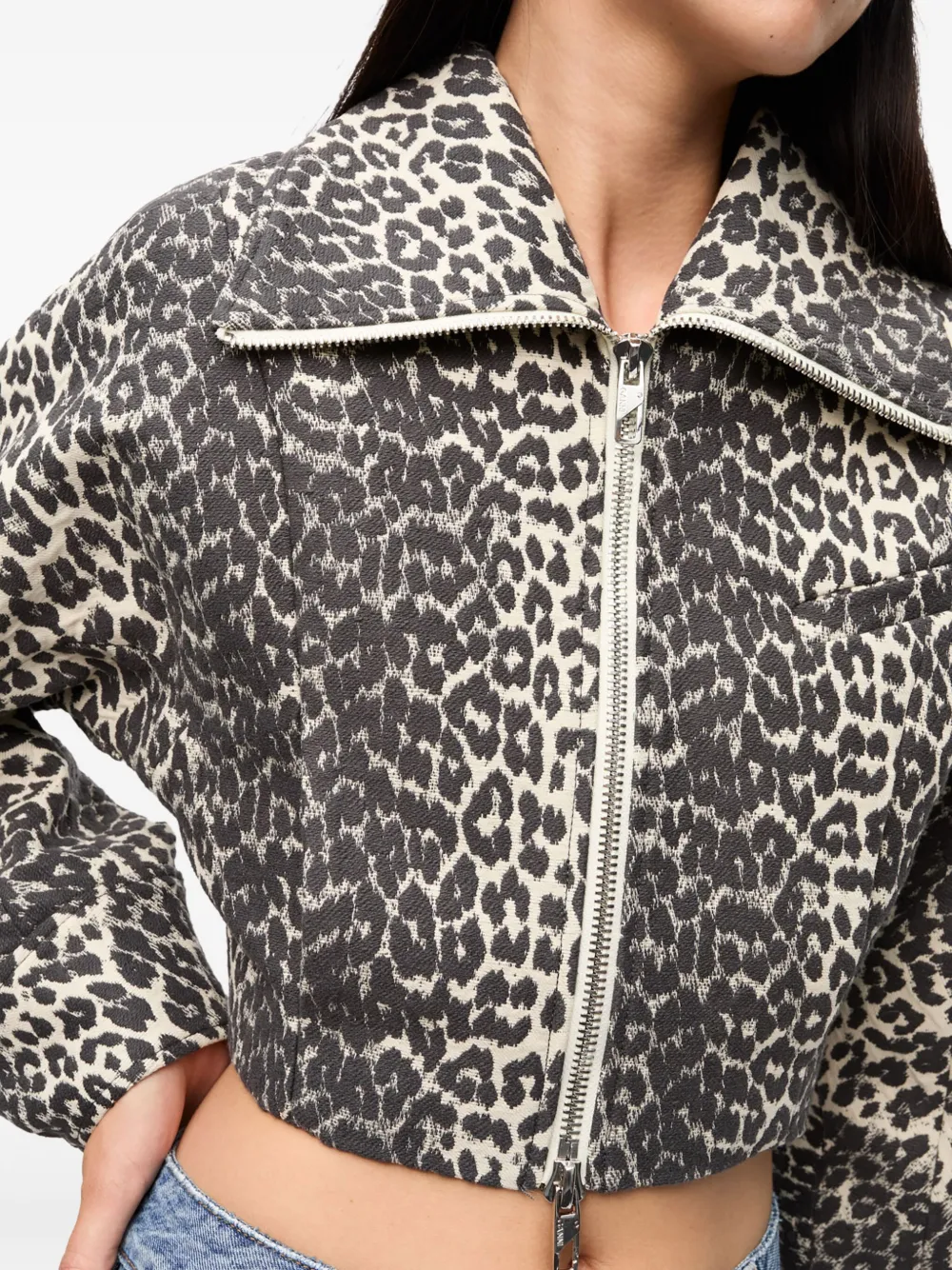 GANNI Shirtjack met luipaardprint Wit