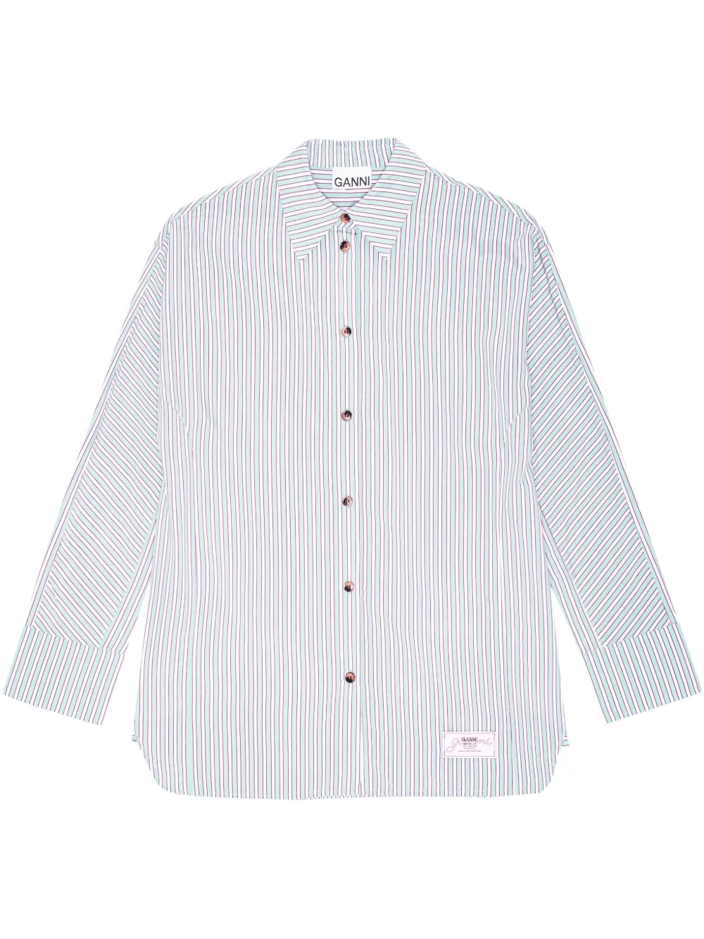 GANNI Gestreept blouse Wit