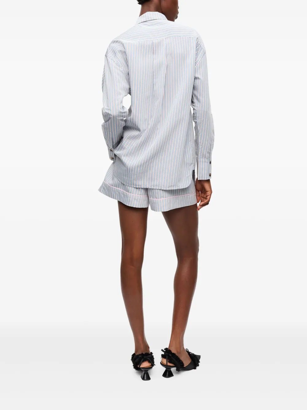 GANNI Gestreept blouse Wit