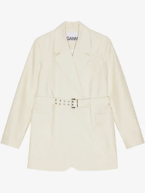 GANNI Belted Melange blazer