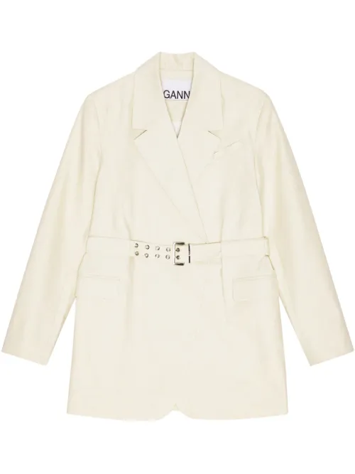 Blazer Belted Melange - GANNI - Modalova