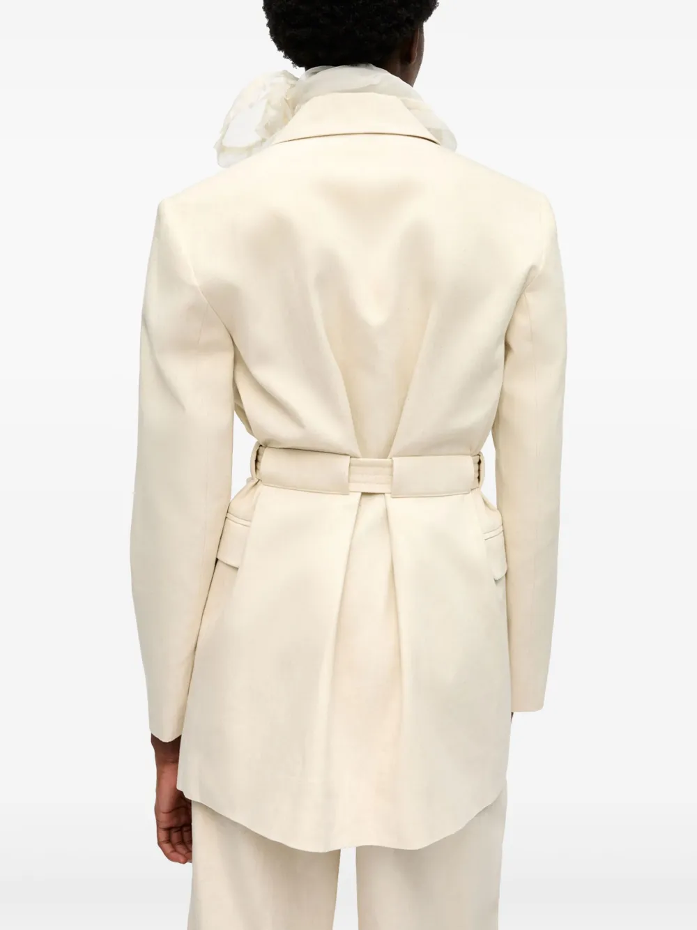 GANNI BELTED MELANGE BLAZER