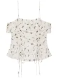 GANNI draped top - White