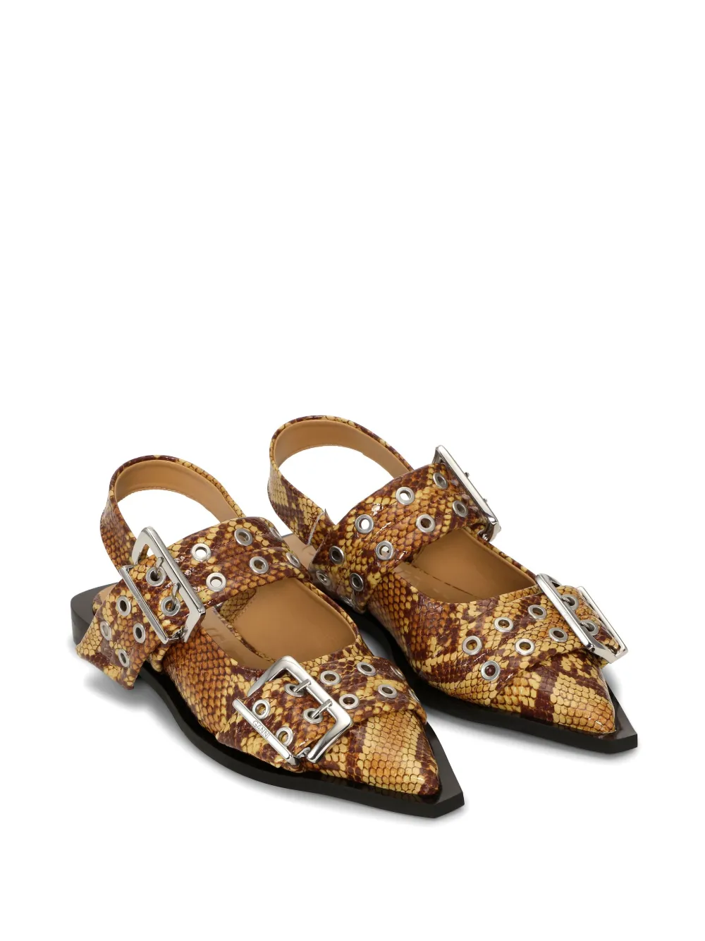 GANNI Feminine ballerina's - Bruin