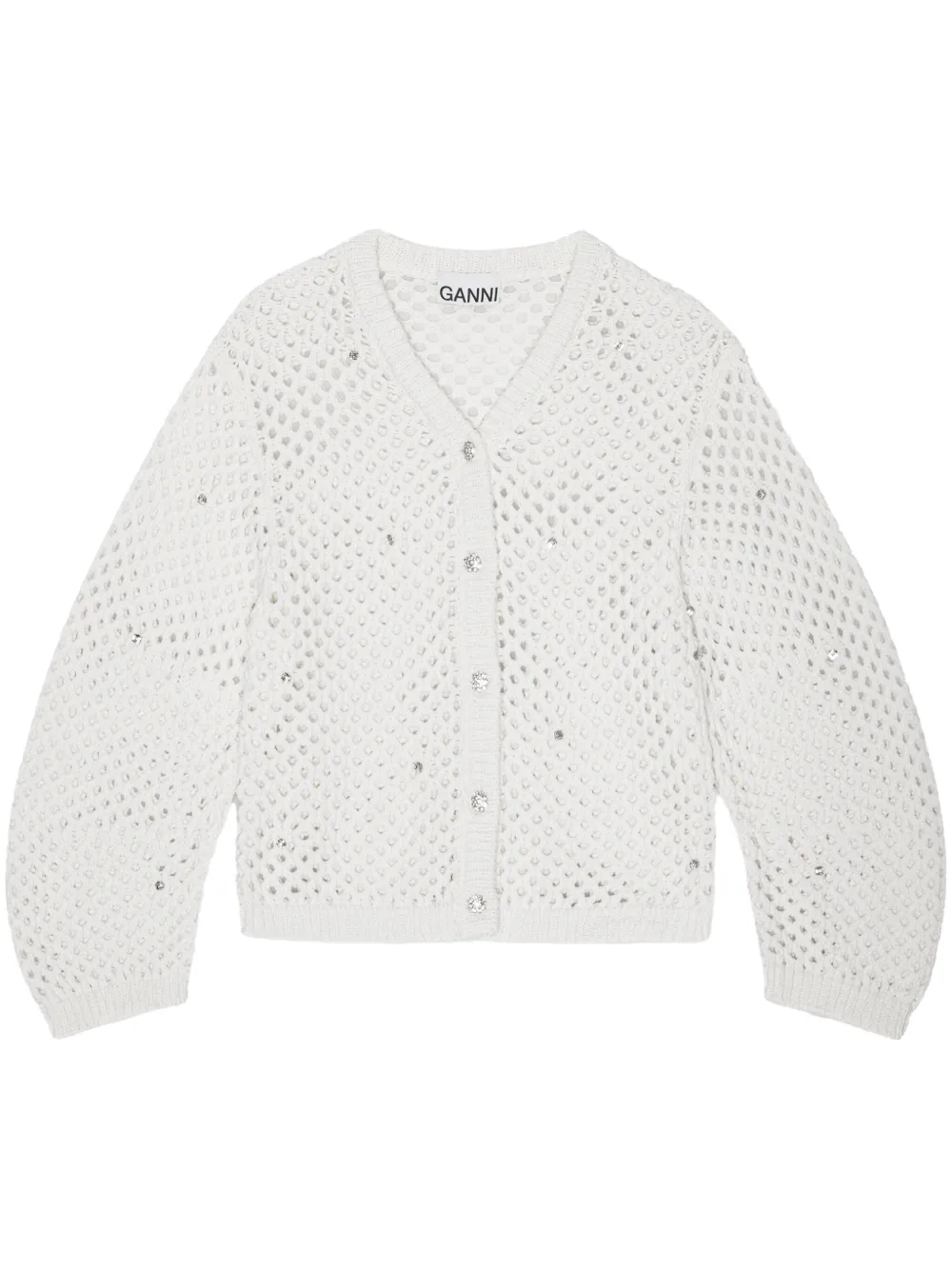 GANNI Opengebreid vest Wit