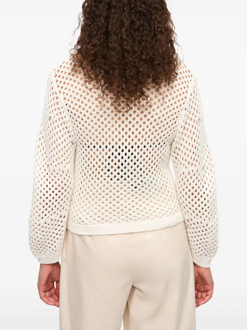 GANNI Opengebreid vest Wit