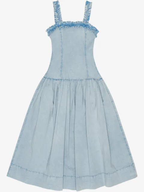 GANNI ruffle-detail midi dress