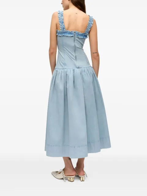GANNI ruffle-detail midi dress W0639 - 2