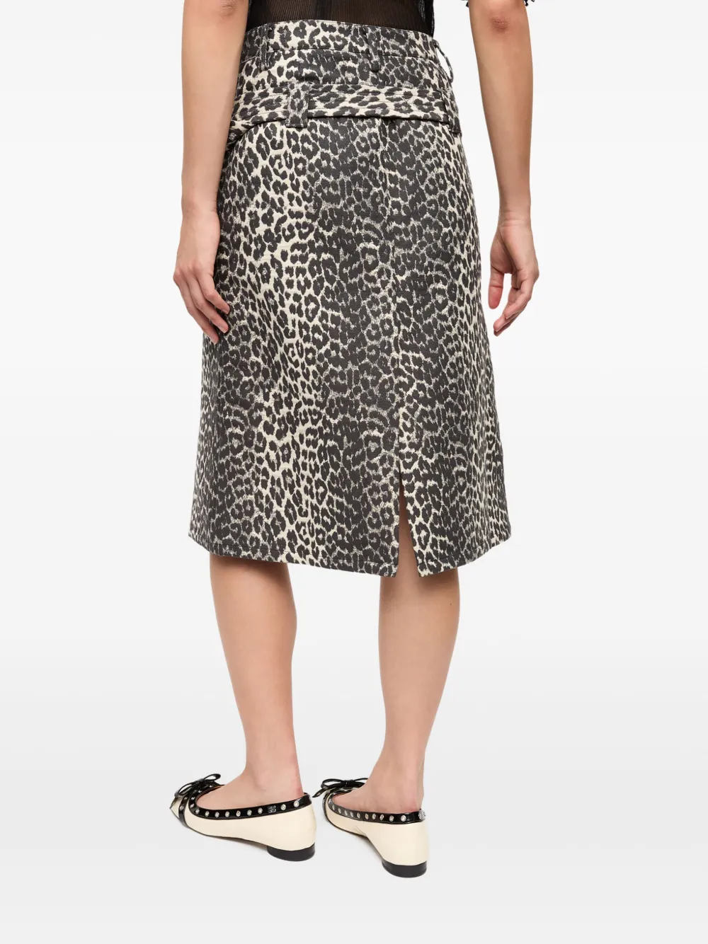 GANNI Rok met luipaardprint Beige