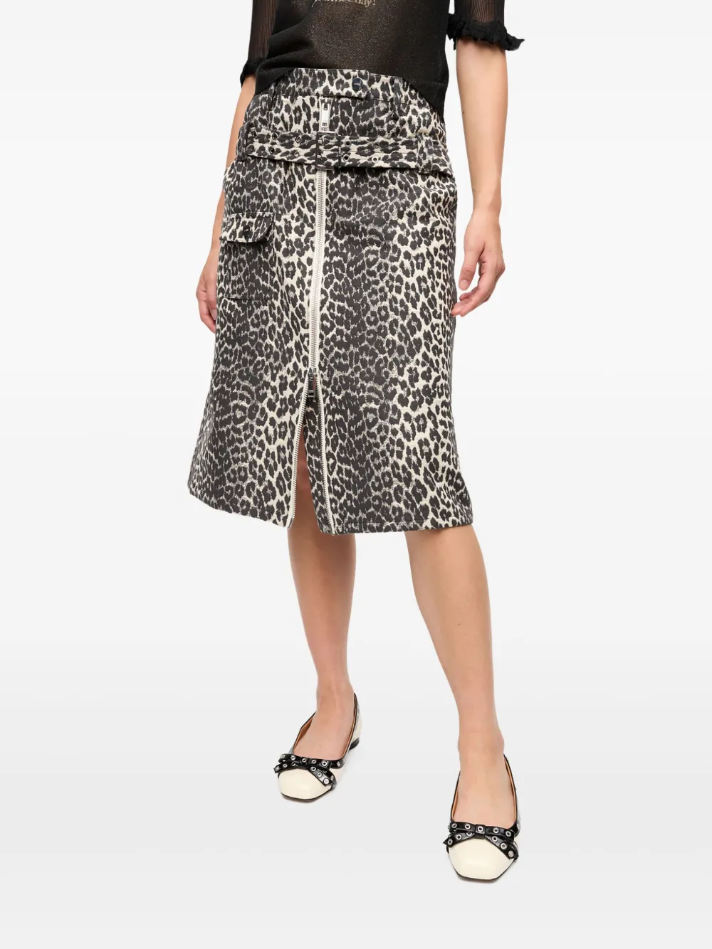 GANNI Rok met luipaardprint Beige