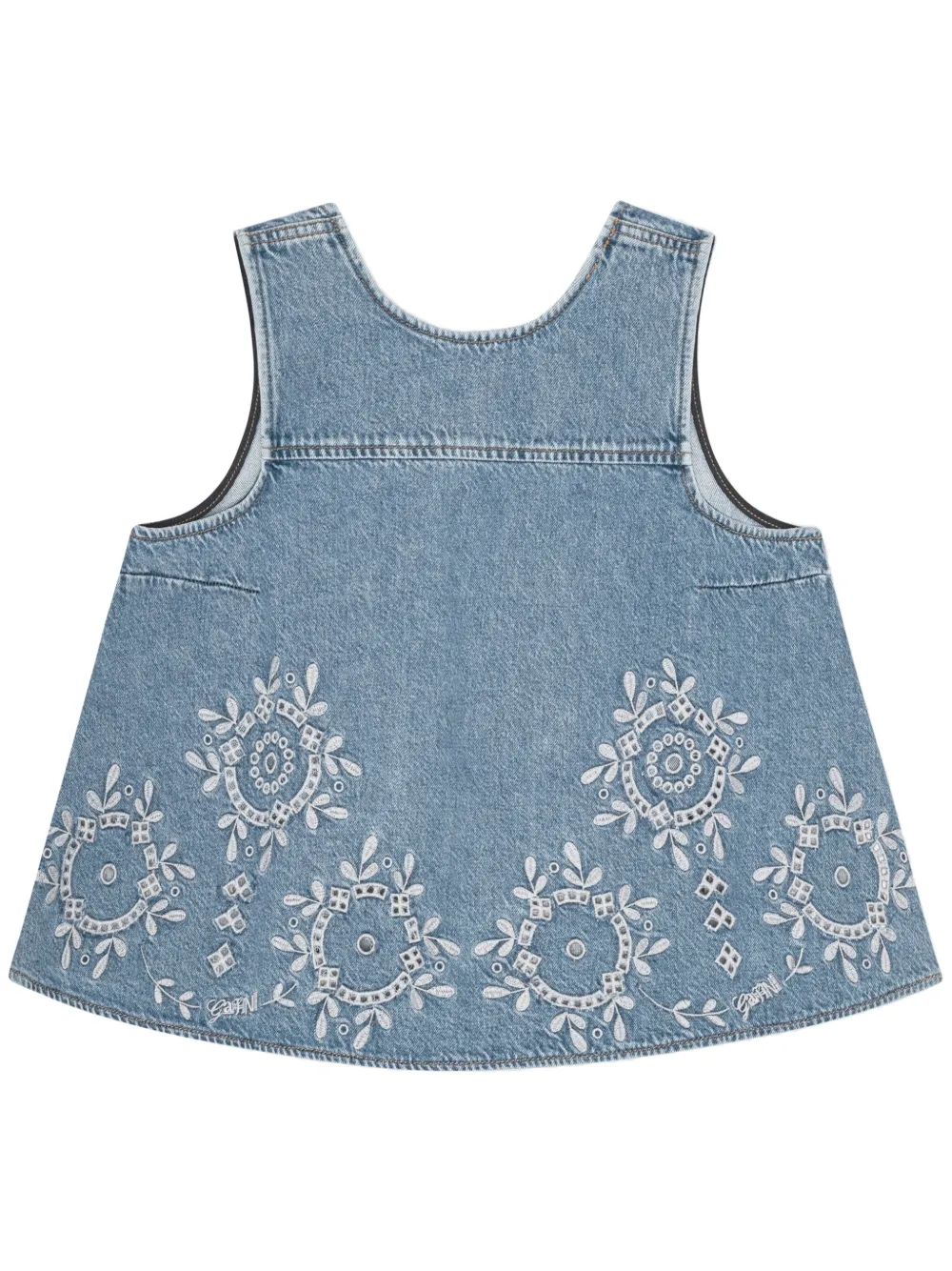 open-back denim top