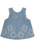 GANNI open-back denim top - Blue