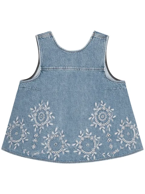 GANNI open-back denim top