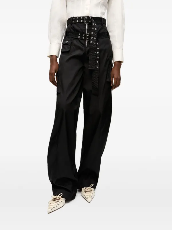 GANNI Belted Trousers | Black | FARFETCH