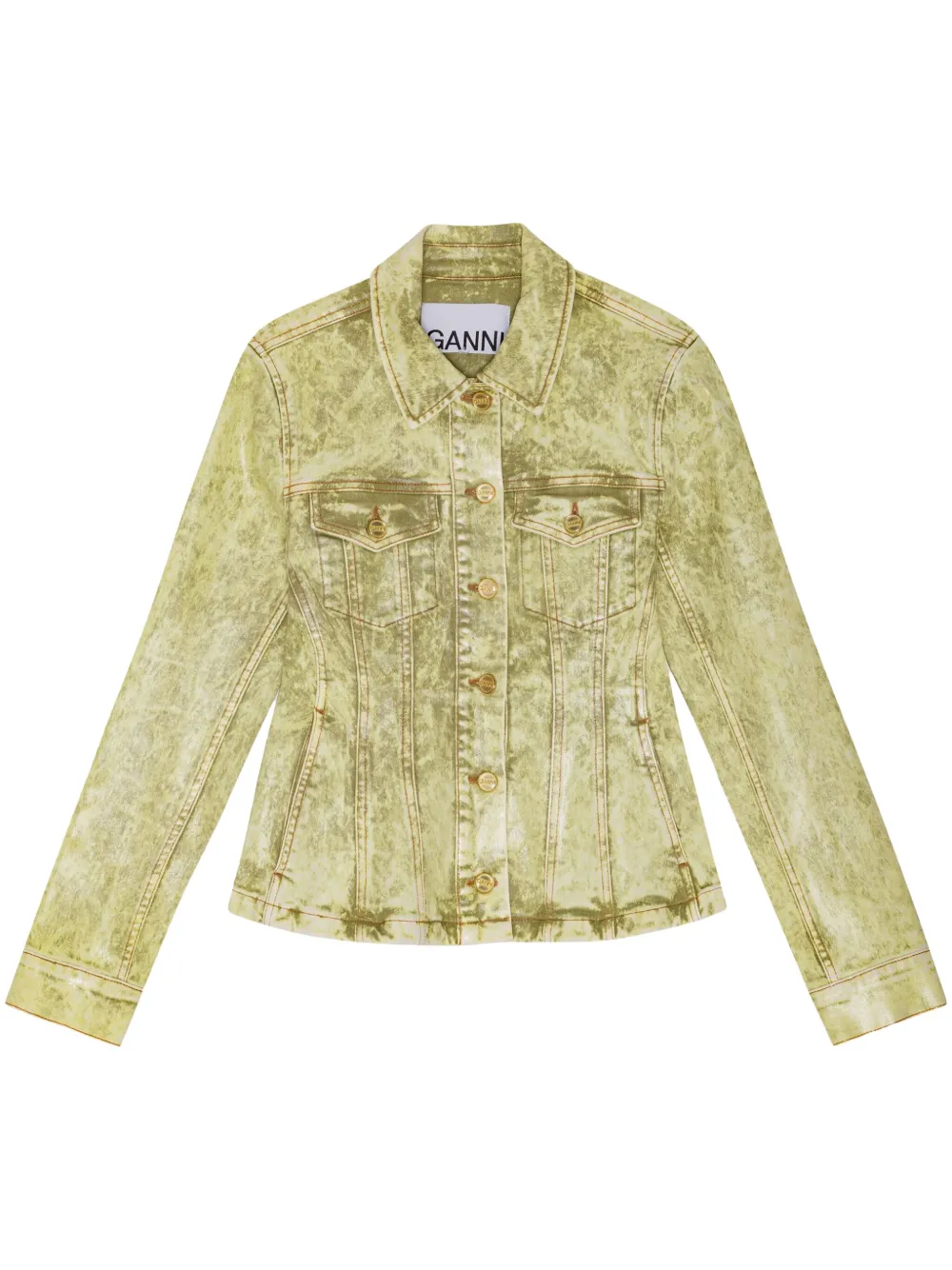 GANNI Denim jack Groen