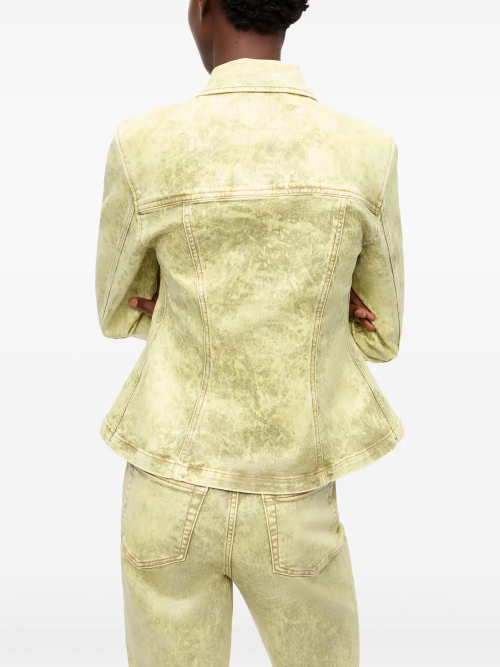 GANNI Denim jack Groen