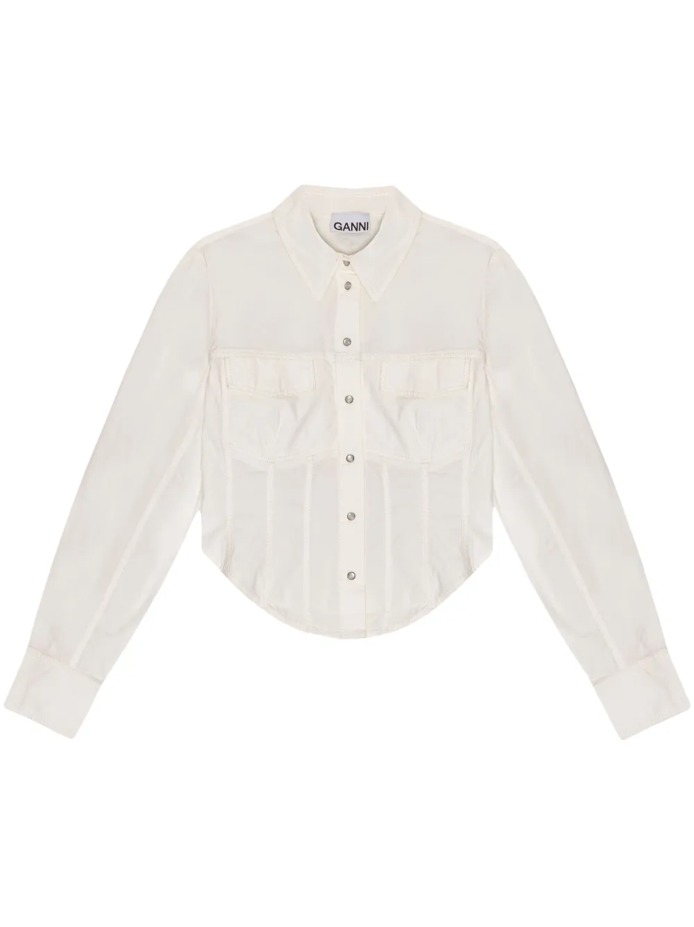 GANNI Blouse met korset-effect Wit