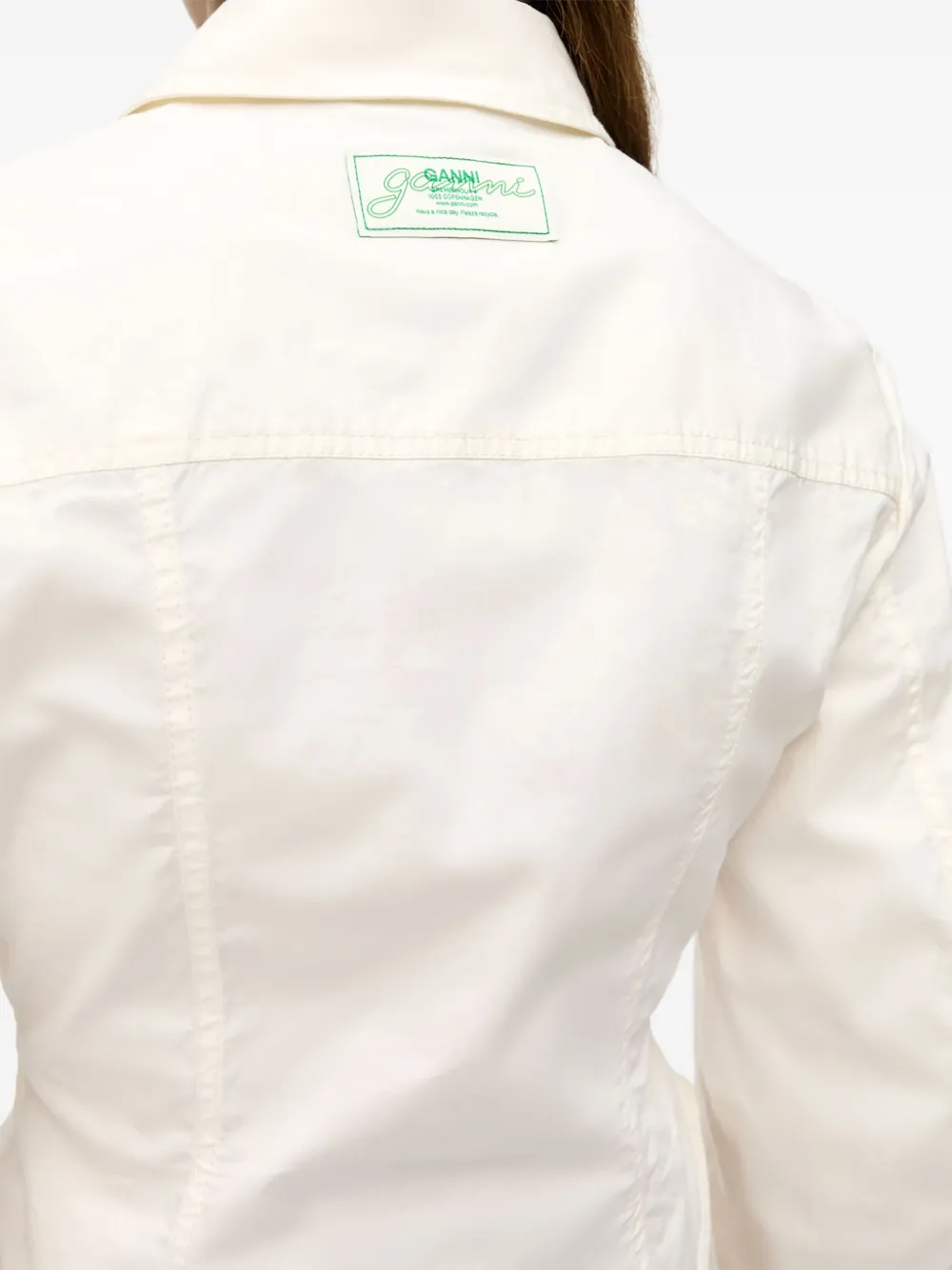 GANNI Blouse met korset-effect Wit