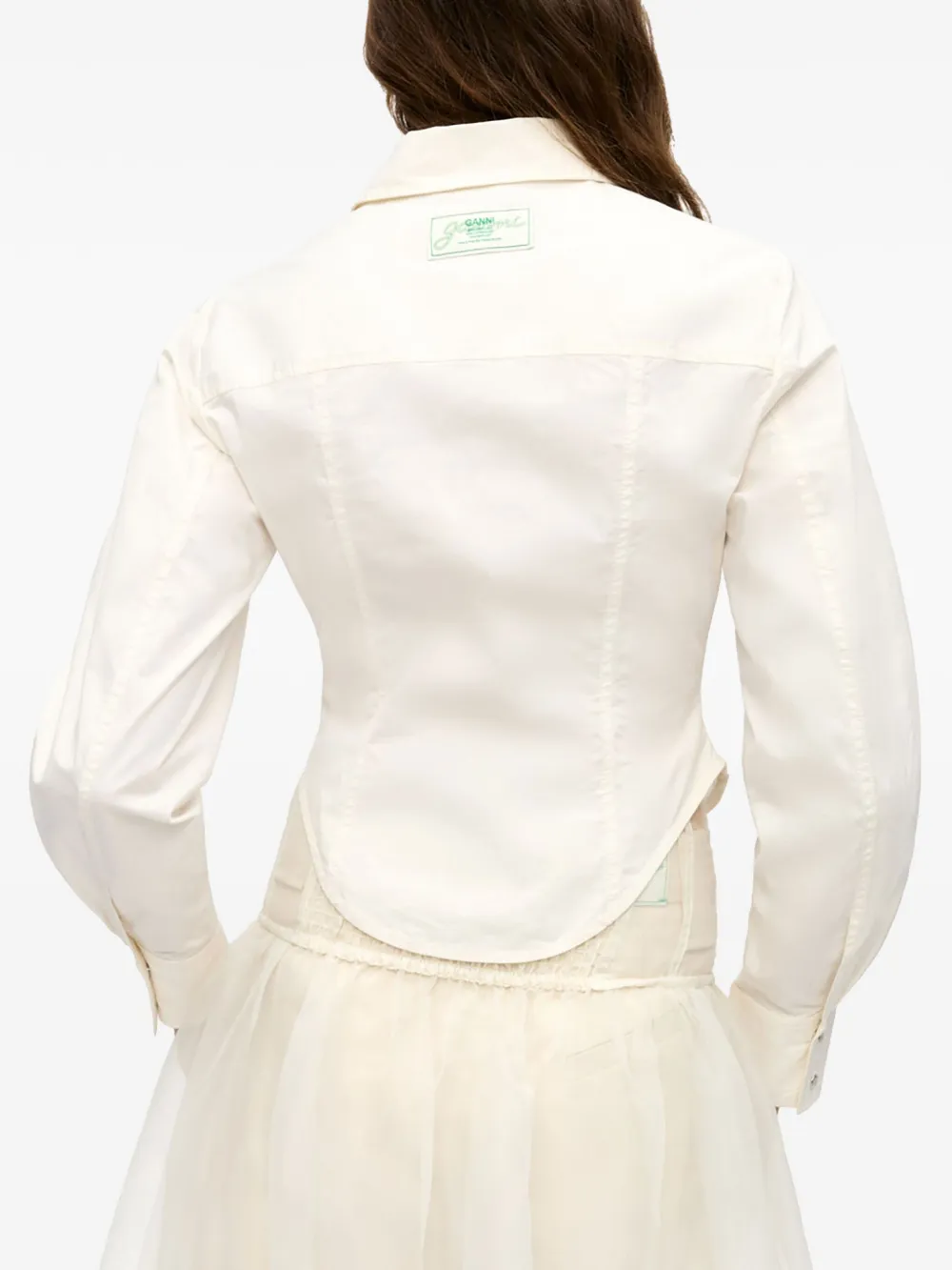GANNI Blouse met korset-effect Wit