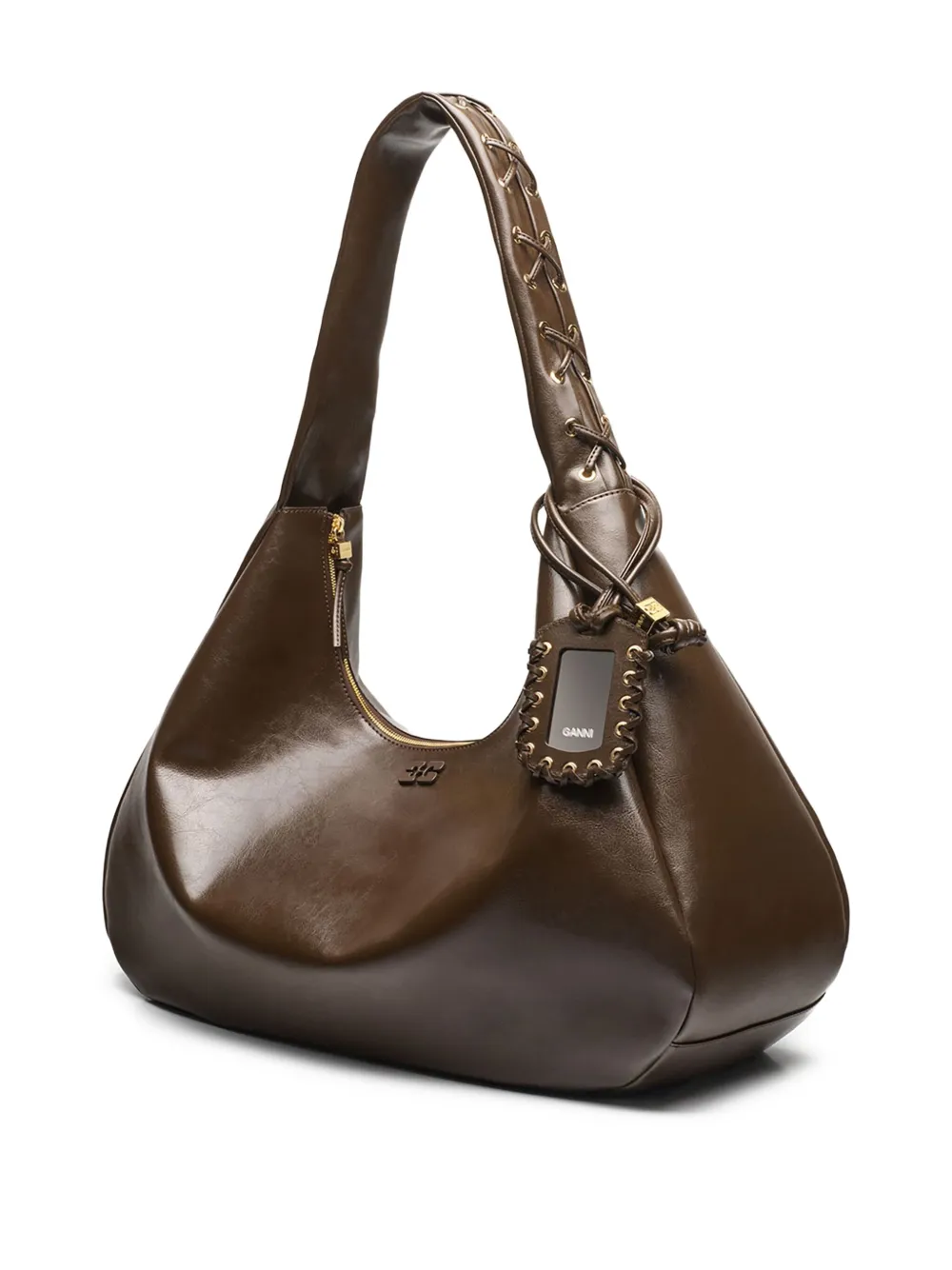 GANNI Grote hobo tas Groen