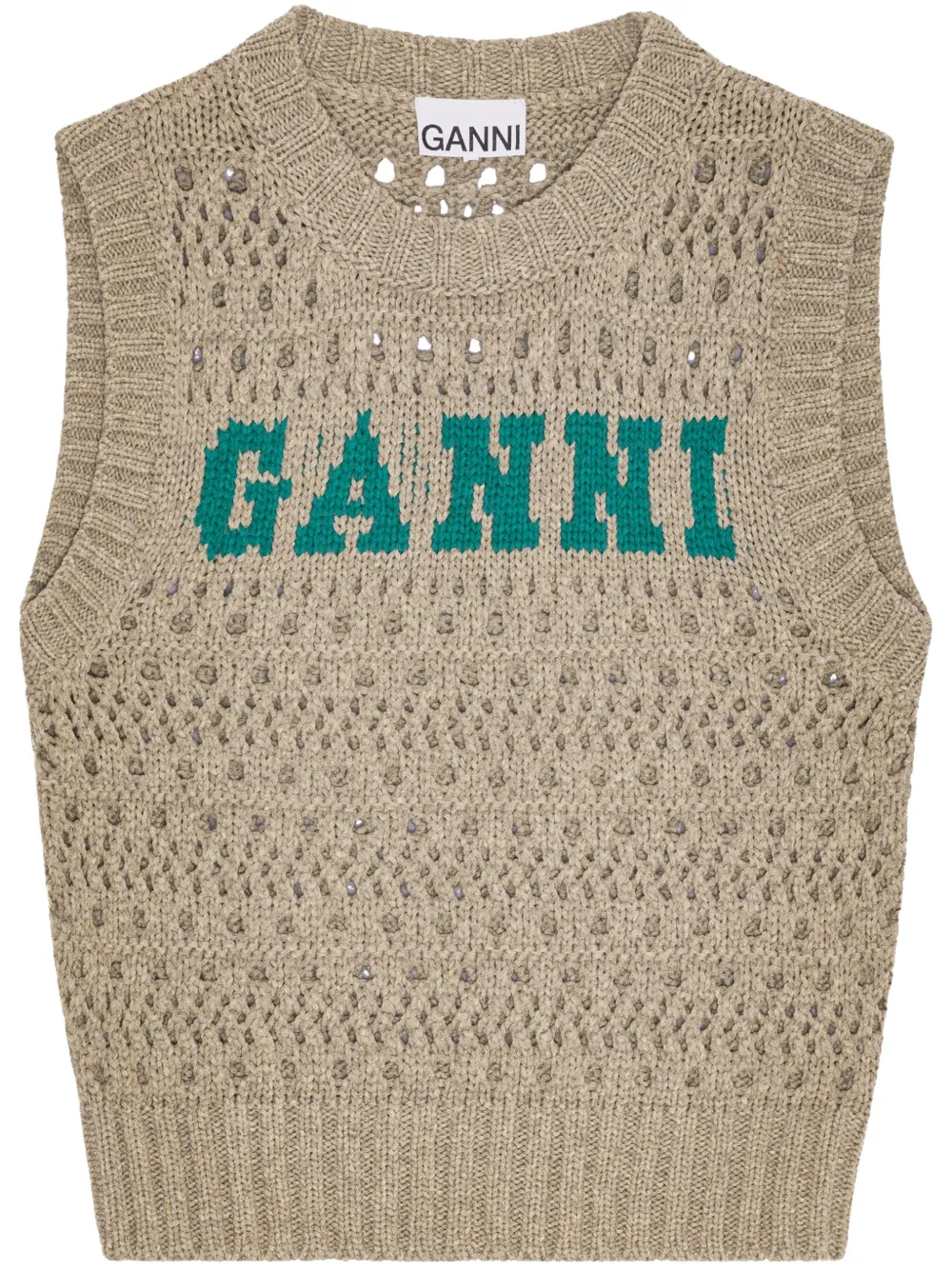 GANNI top tejido de intarsia | neutro | Image 1