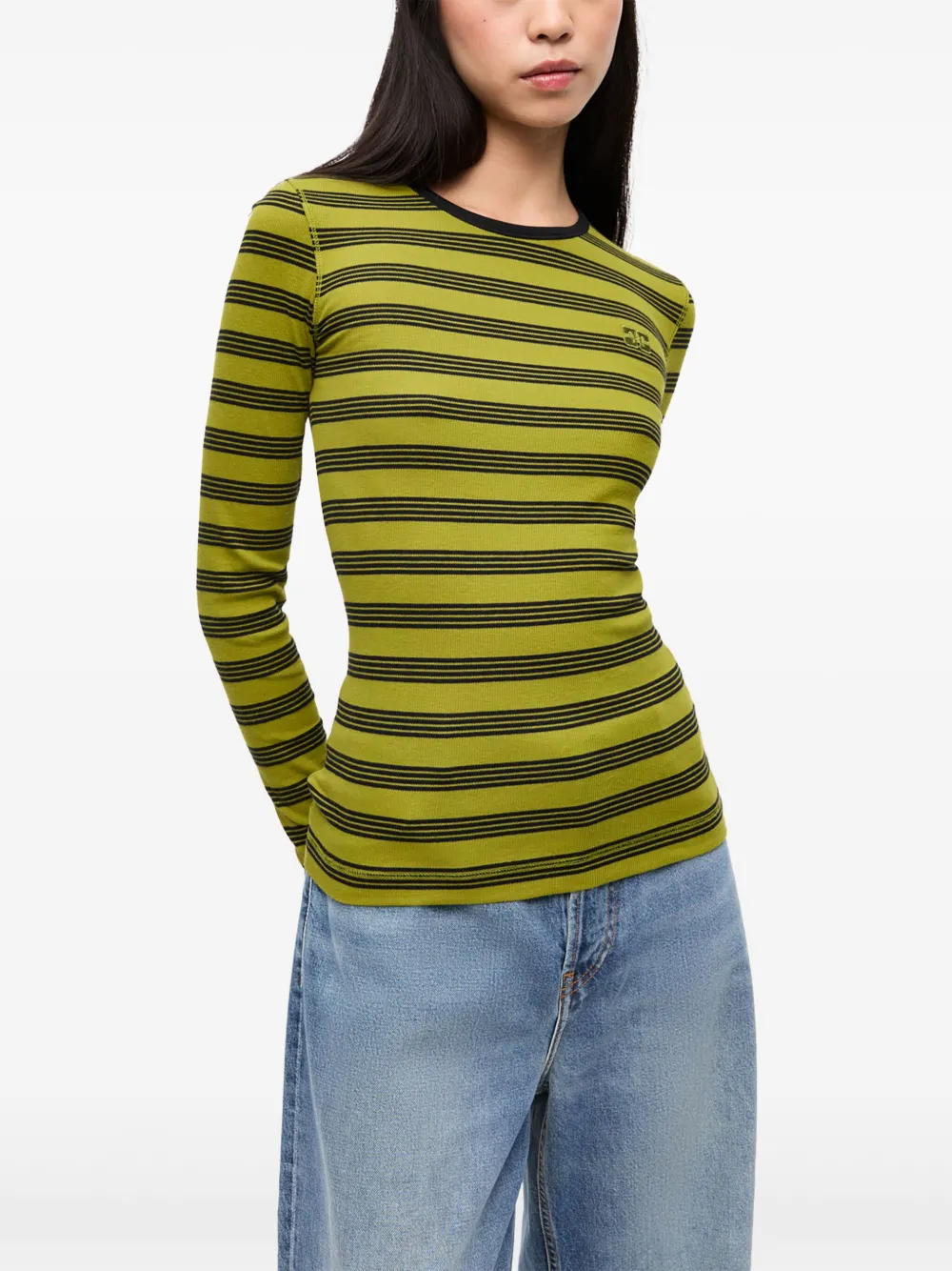GANNI Gestreept T-shirt Groen