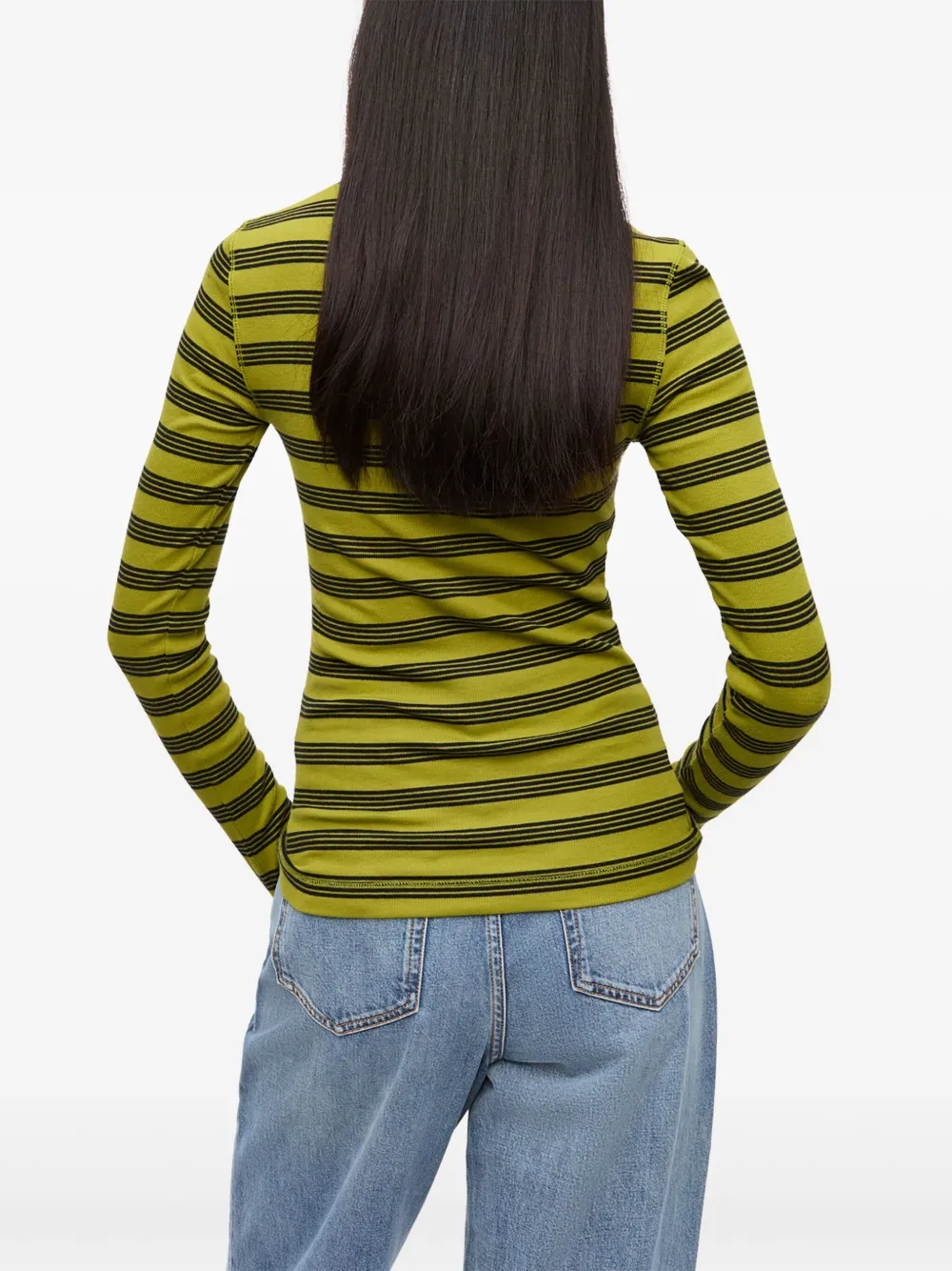 GANNI Gestreept T-shirt Groen