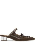 GANNI 35mm eyelet-embellished mules - Green