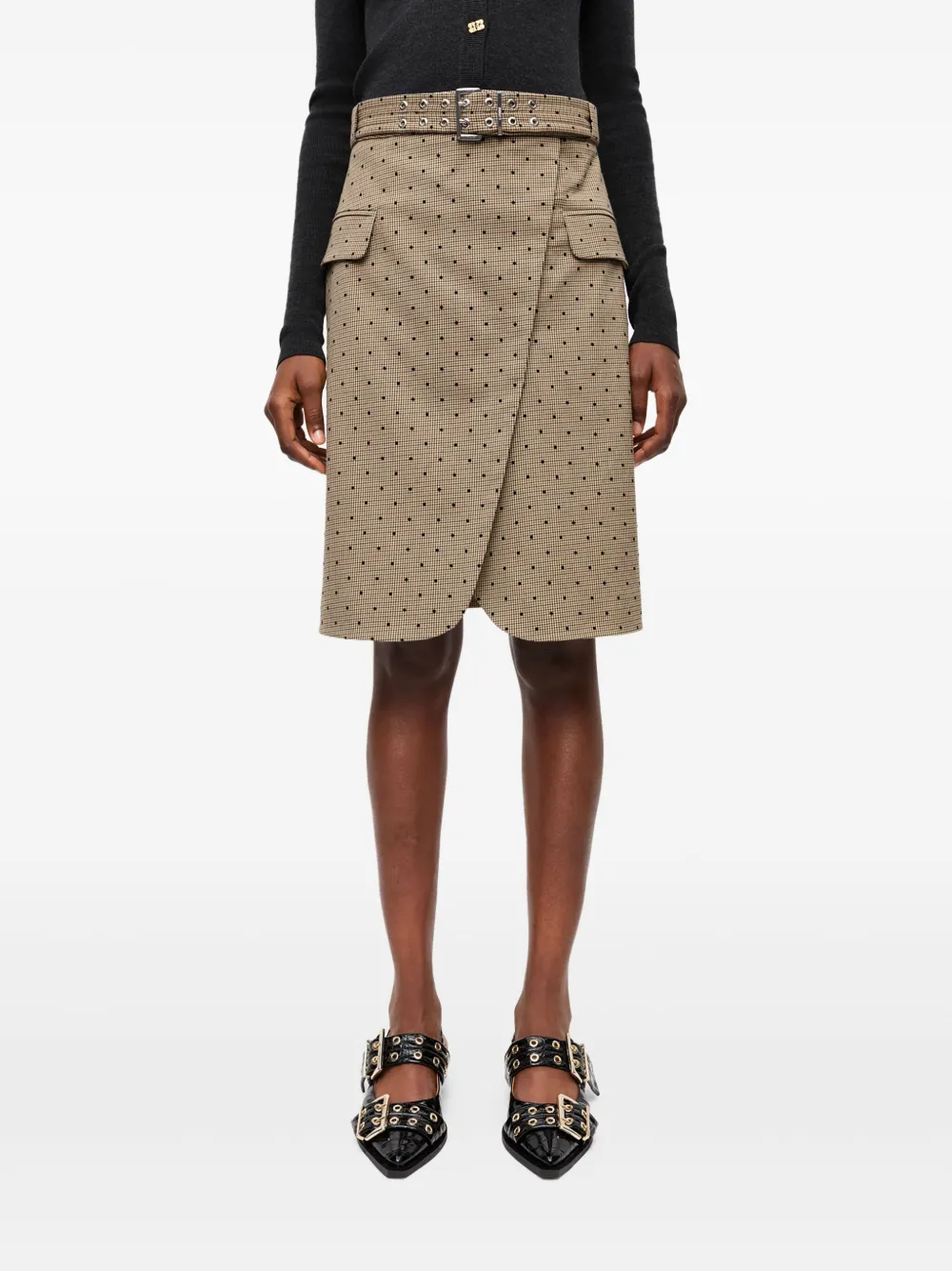 GANNI POLKA DOT-PRINT SKIRT 