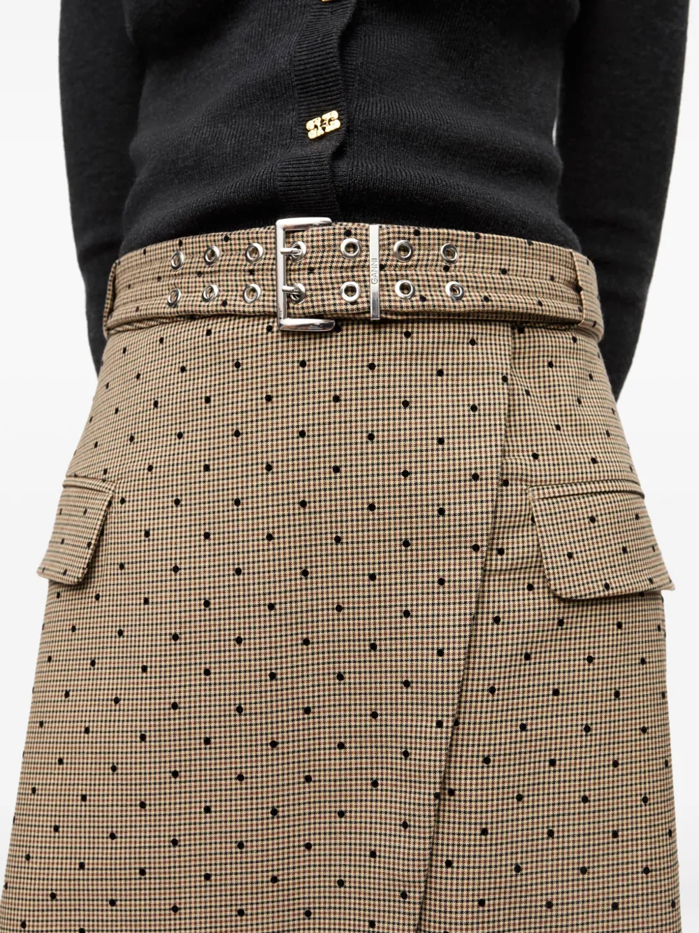 GANNI POLKA DOT-PRINT SKIRT 