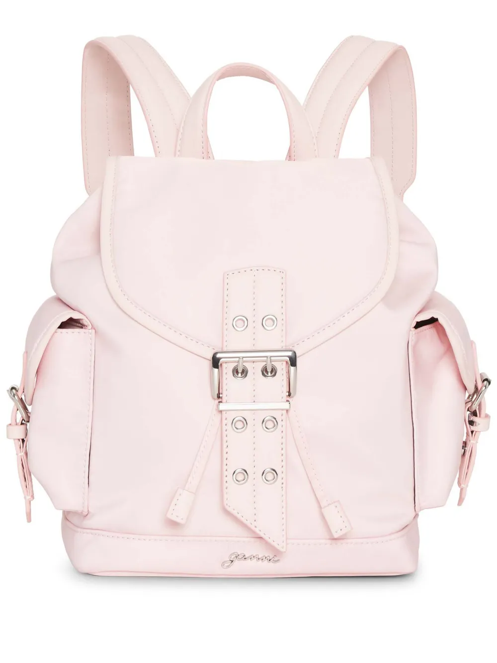 GANNI logo-plaque backpack | Pink | Image 1