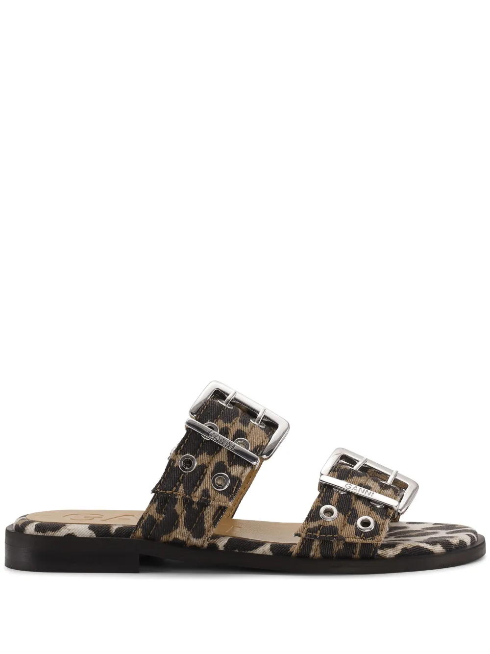 GANNI buckle sandals Brown