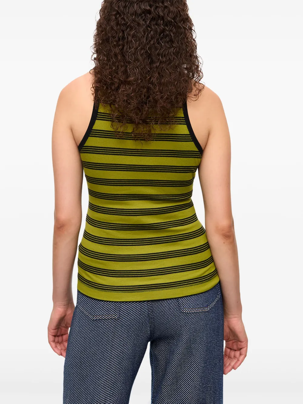 GANNI Gestreepte tanktop Groen