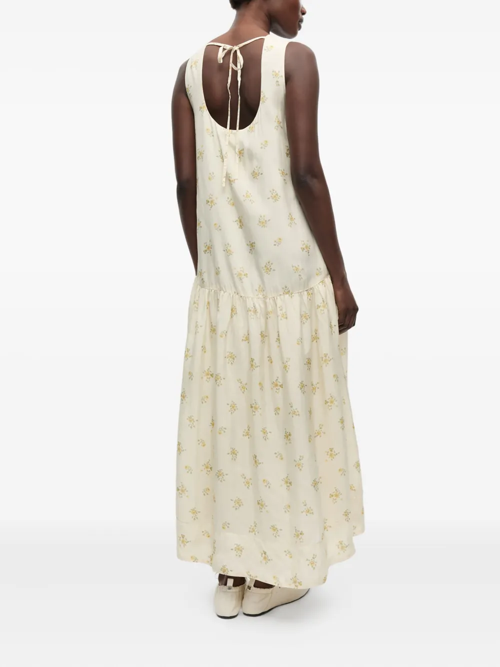 GANNI Jurk met bloemenprint Beige