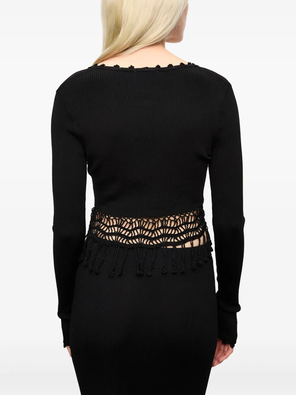 GANNI Vest met macramé-detail Zwart