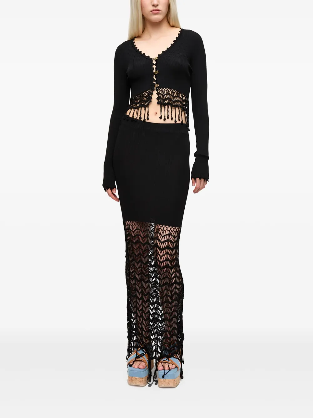 GANNI macramé-detailing cardigan | Cardigans | Image 2