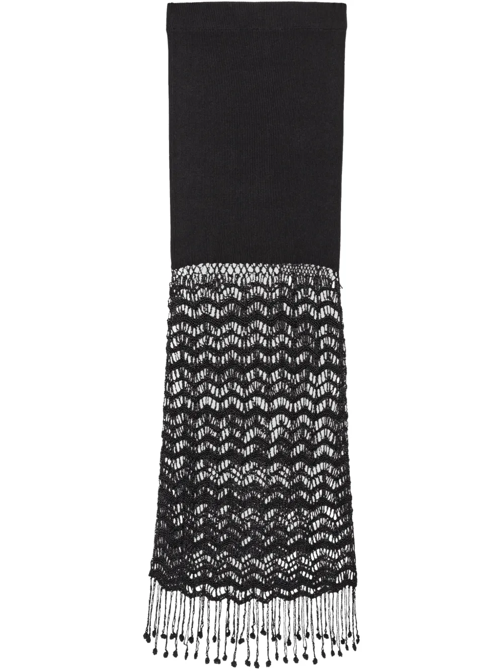 GANNI Maxi-rok met macramé detail Zwart