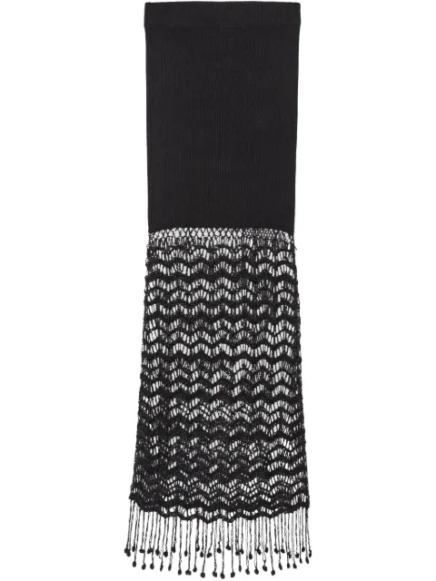 GANNI macramé-detailing maxi skirt