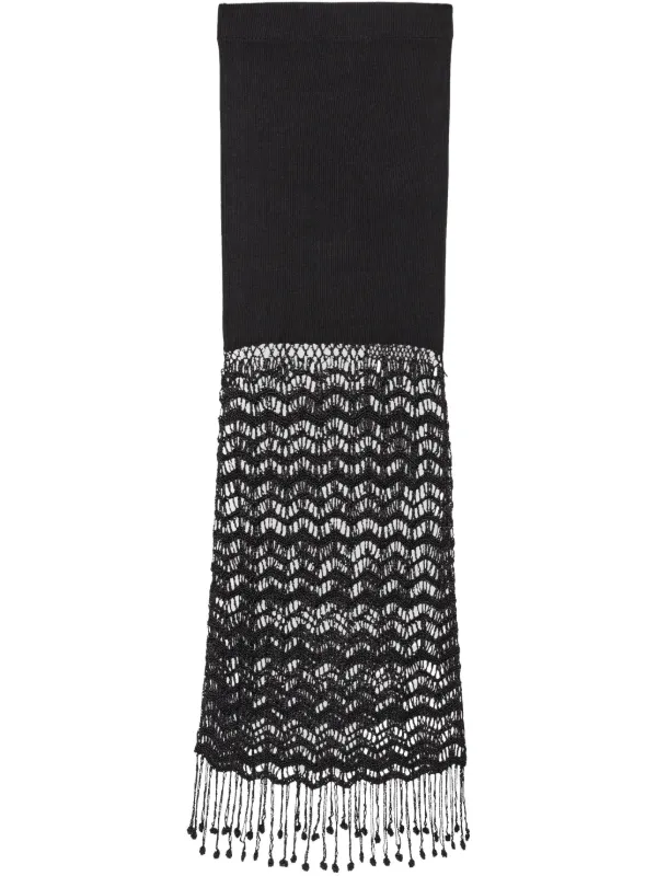 Ganni Macramé-detailing Maxi Skirt in Black