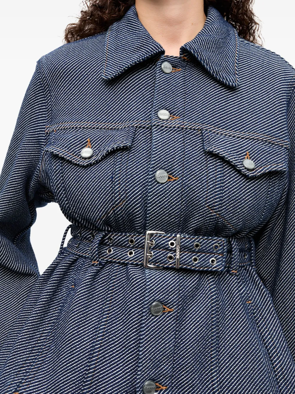 GANNI Denim jack Blauw