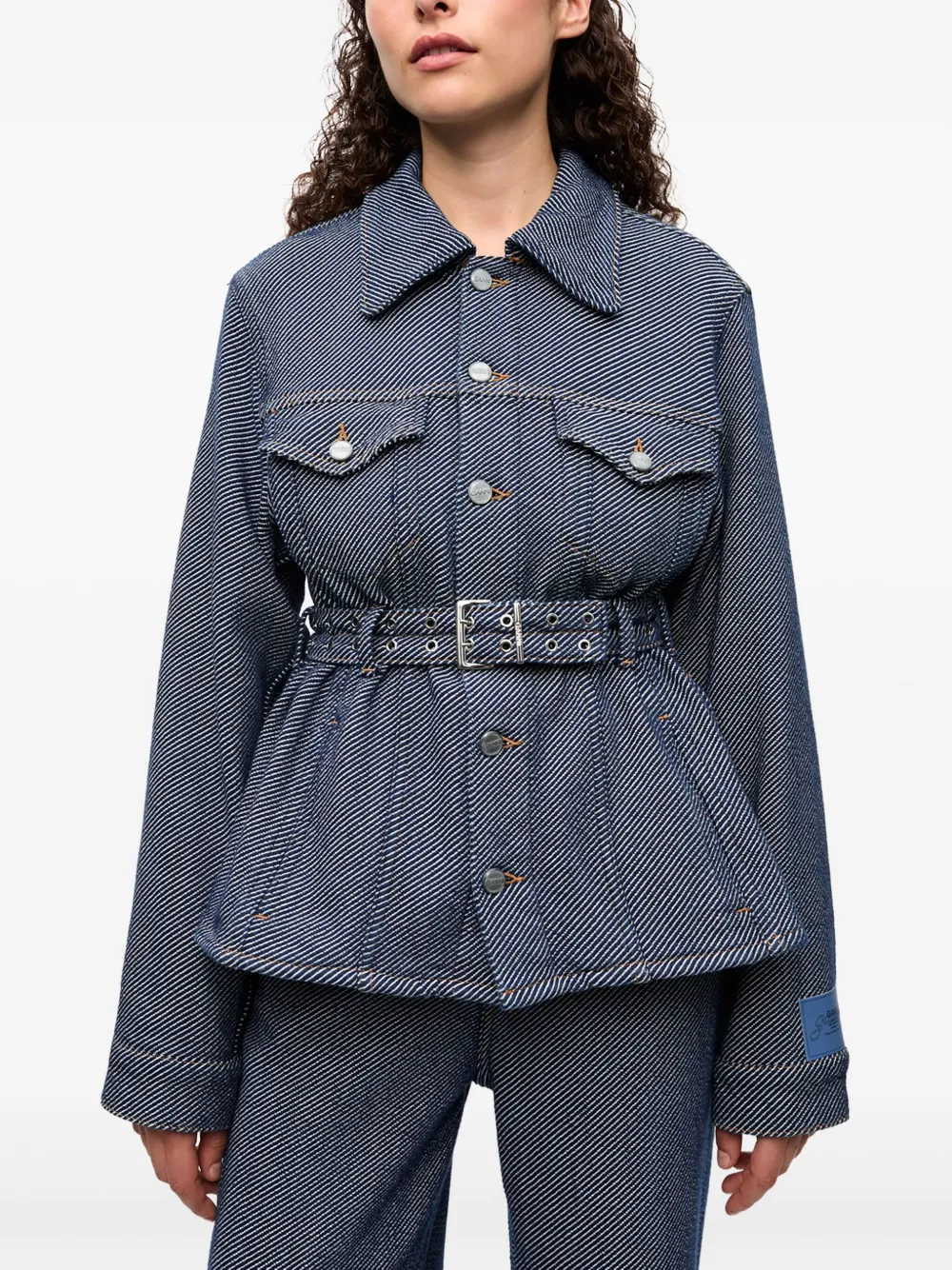 GANNI Denim jack Blauw