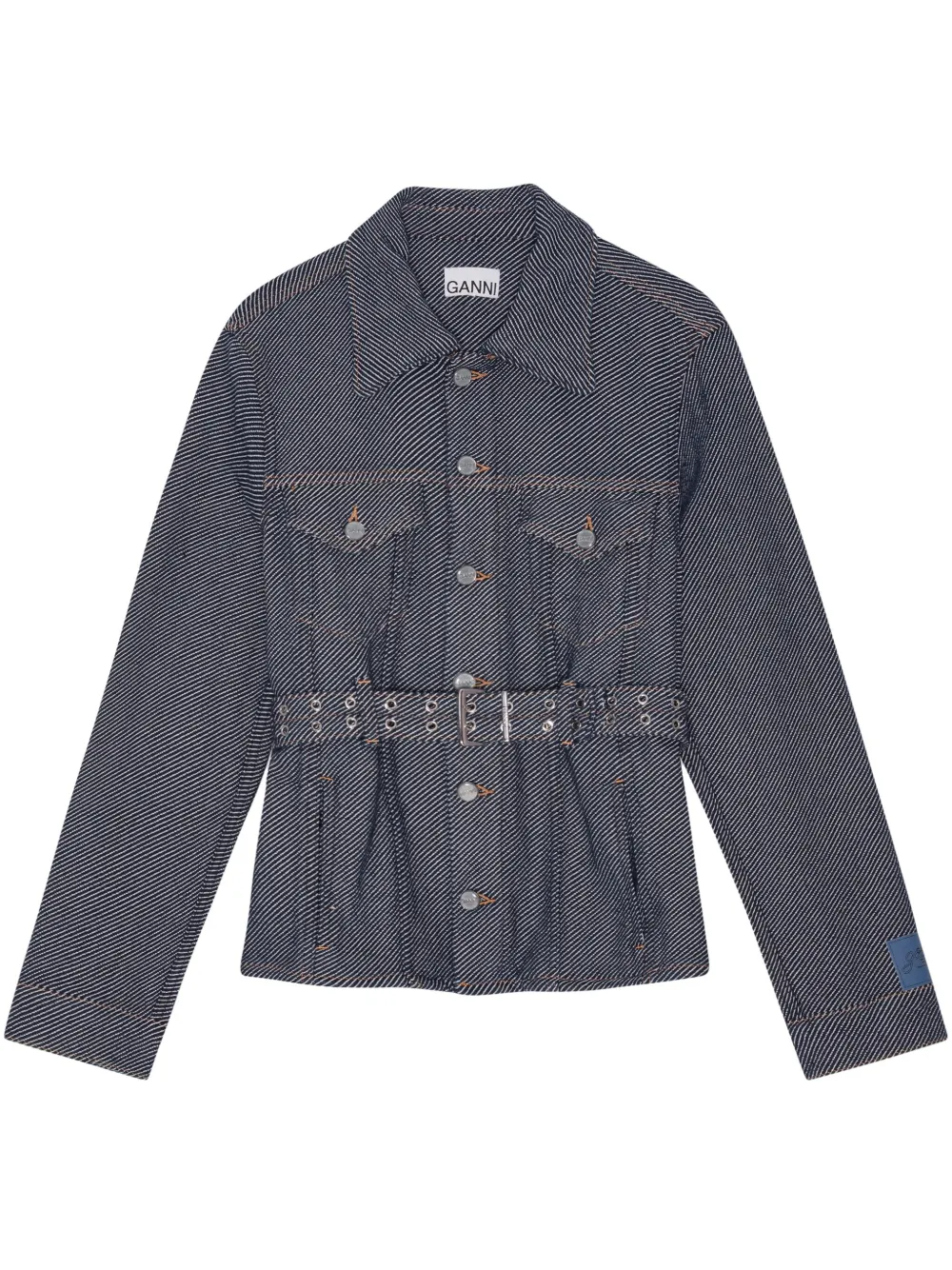 GANNI Denim jack Blauw