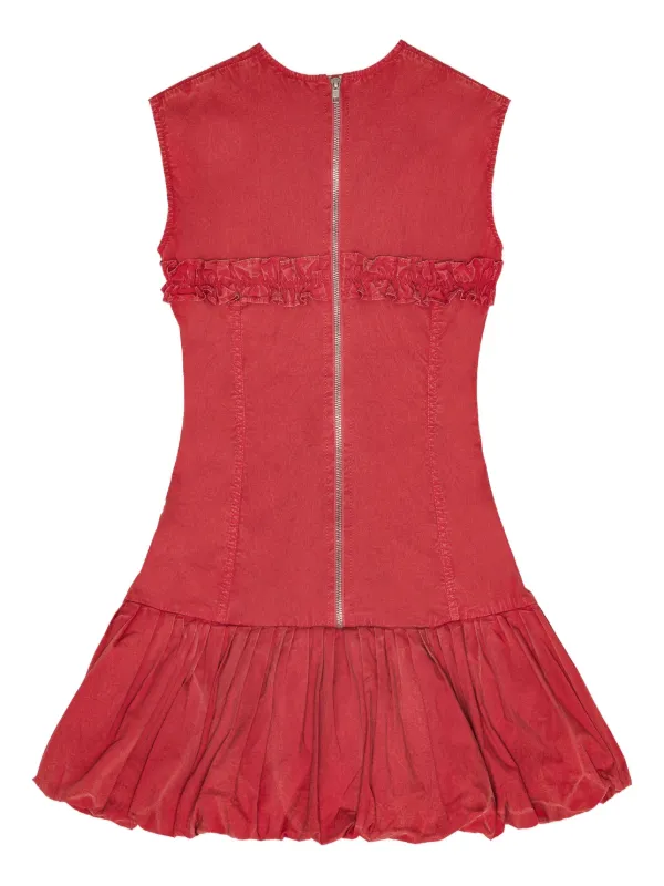 GANNI Ruffled Dress | Red | FARFETCH
