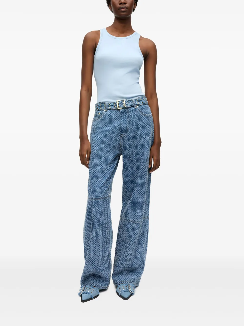 GANNI Jeans met wijde pijpen - Blauw