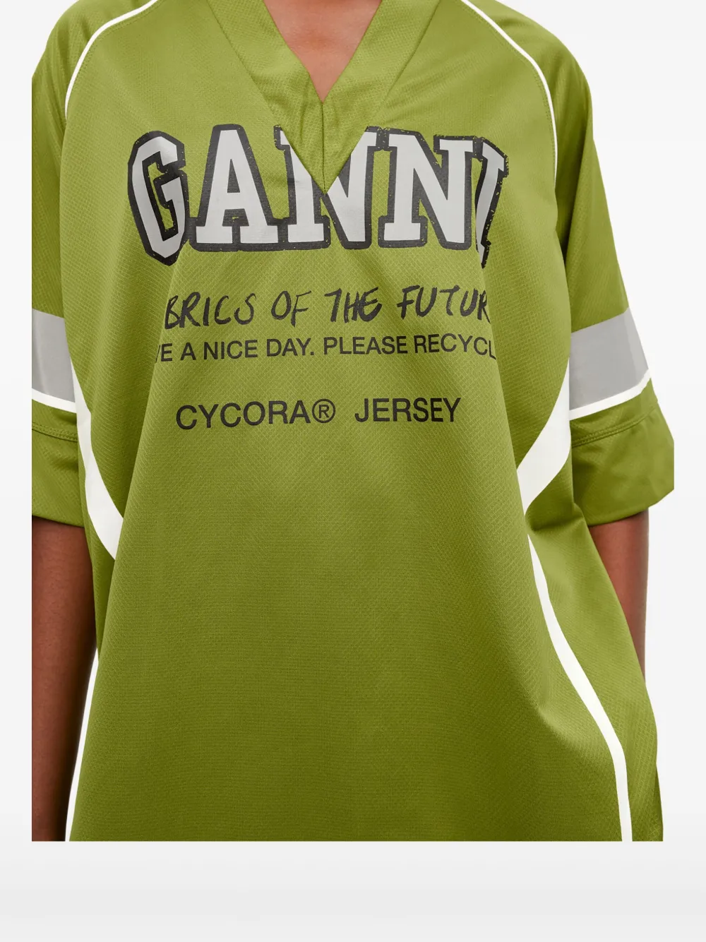 GANNI Future mesh T-shirt Groen