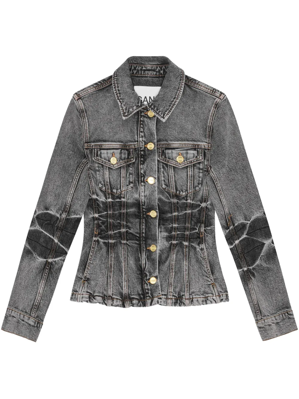 GANNI Slim-fit jack Zwart