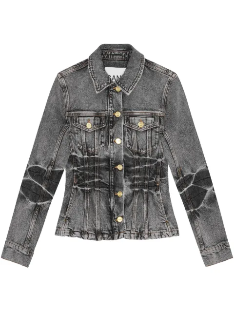 GANNI whiskering-effect denim jacket